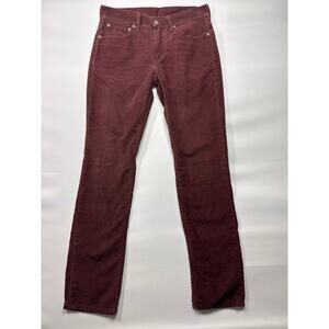 Levi's 511 Men's Slim Fit Straight Maroon Corduroy Pants - Size 32x32 (32x31.5)